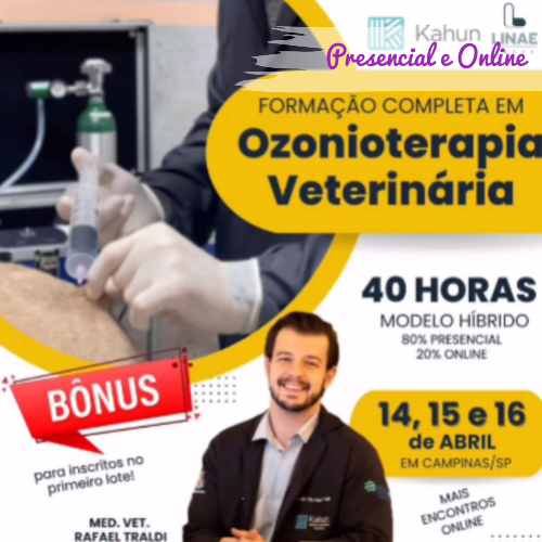 Curso te\u00f3rico-pr\u00e1tico de ozonioterapia veterin\u00e1ria - forma\u00e7\u00e3o completa ...