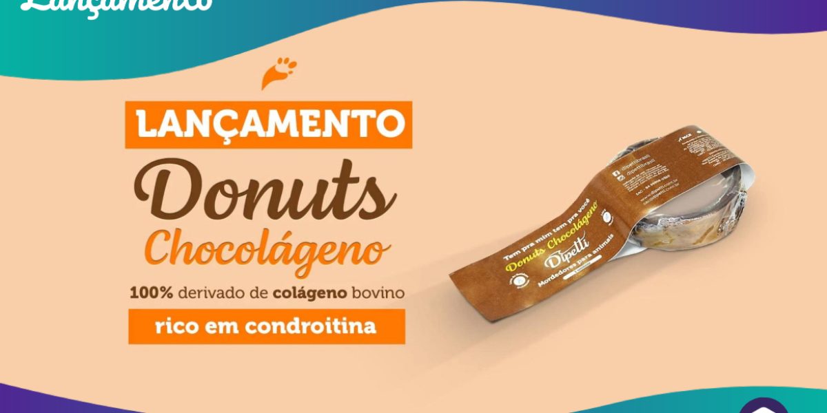 Lançamento - Donuts Chocolágeno Dipetti petisco com colágeno bovino DogoPets - 16.07.2021.1