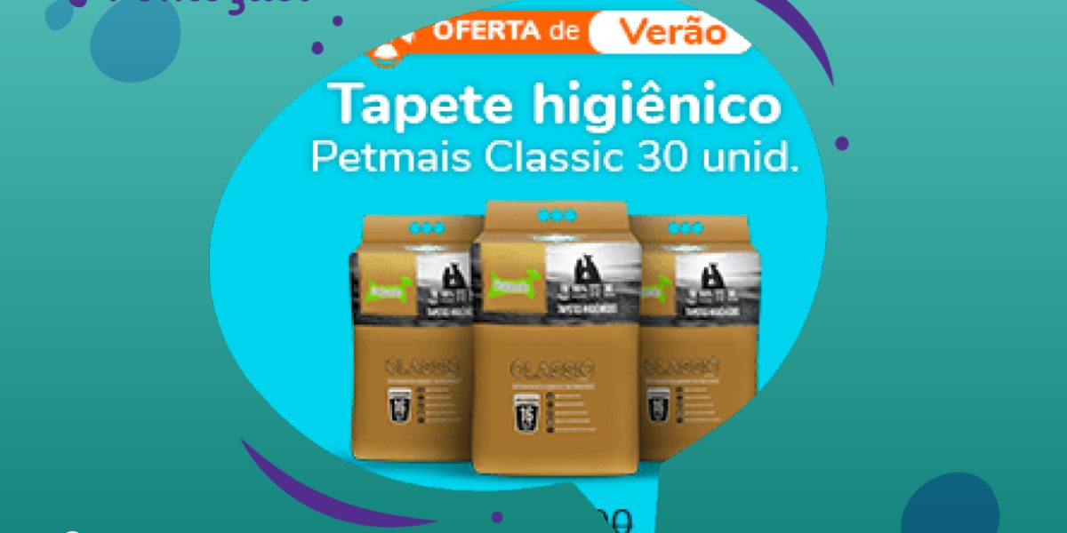 Promoção - Tapete higiênico Classic Petmais com 30 unidades com desconto Cobasi - 28.12.2020